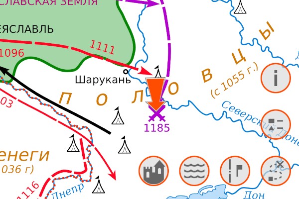 кнопки на карте