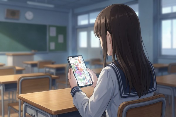 школьница изучает Полтавское сражение